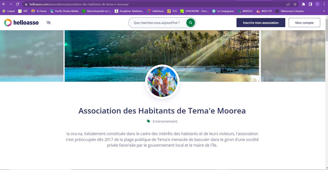 Join the Association des Habitants de Tema’e