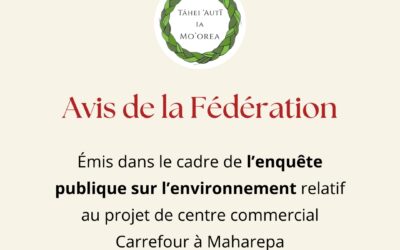 Opinion of the Federation issued as part of the public inquiry