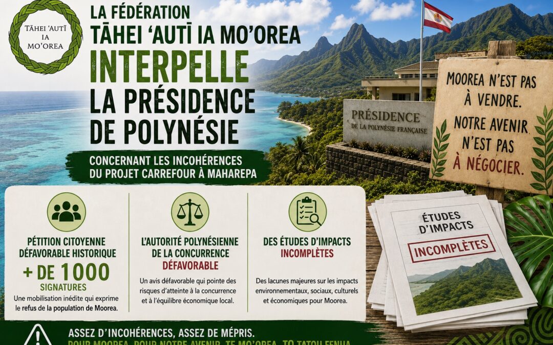 Projet Carrefour Maharepa : la Fédération interpelle la Présidence sur les incohérences juridiques
